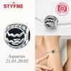Genuine Copper White Twelve Zodiac Signs Simple Pisces Scorpio Bead Fits Bracelets Women DoItYourself Birthday Beautiful Gifts Accessory