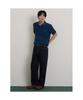 Binpolmen Cotton Silk Collared Neck Knit Blue
