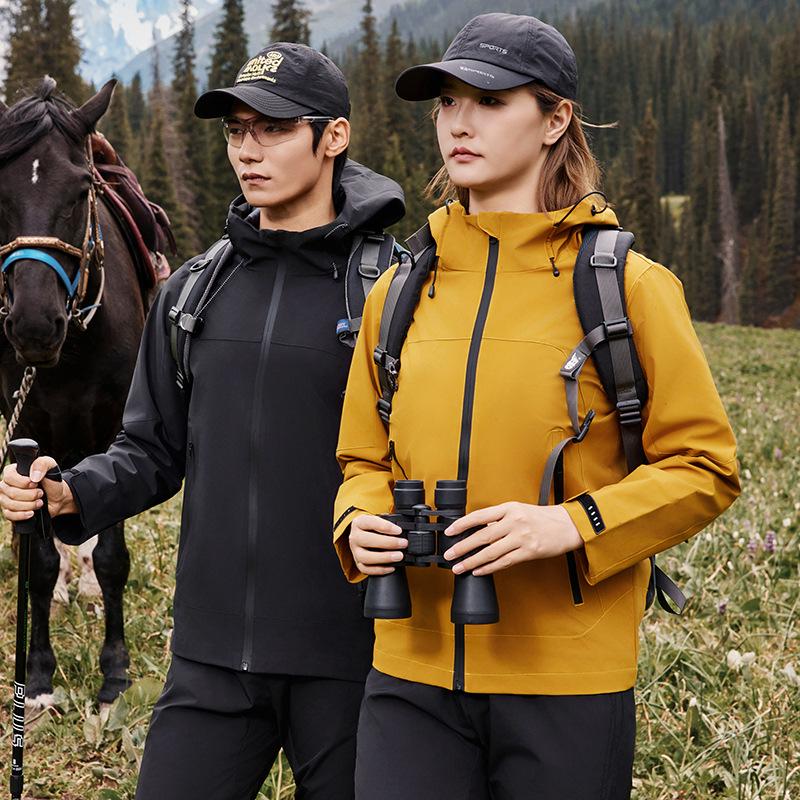 Stylish Unisex Waterproof Windproof Color Block Jacket for Hiking and Workwear