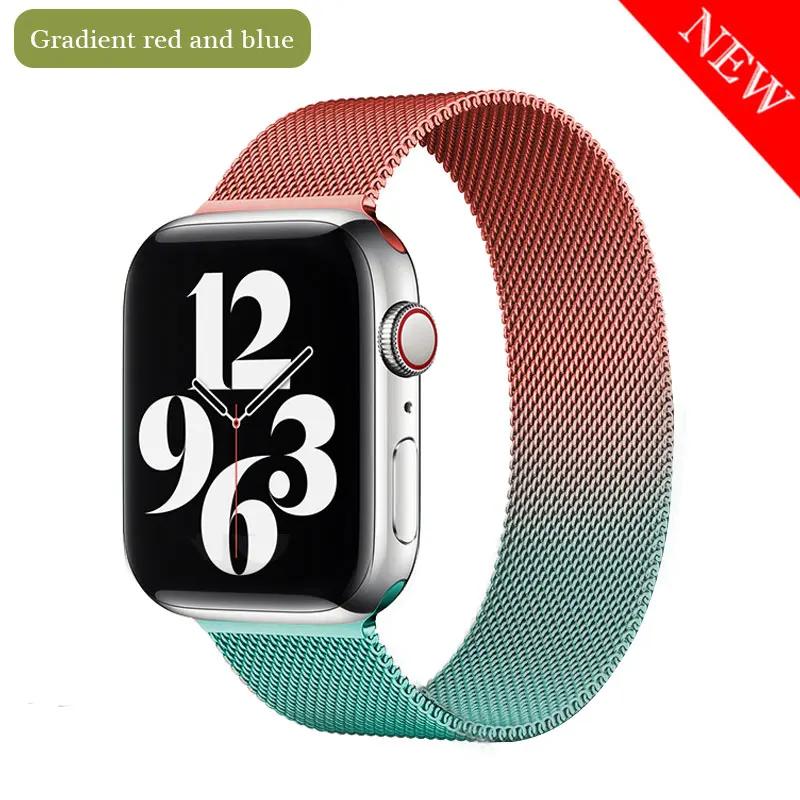Milanese Strap For Apple Watch 10 9 8 7 41 45mm Ultra2 49mm Men's Women's Metal Breathable Band For iWatch SE 44 40 42 46mm Belt