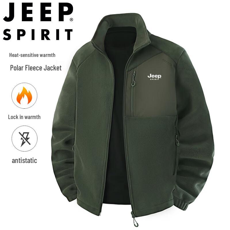 

JEEP SPIRIT Men s Stand-Collar Fleece Jacket 4XL