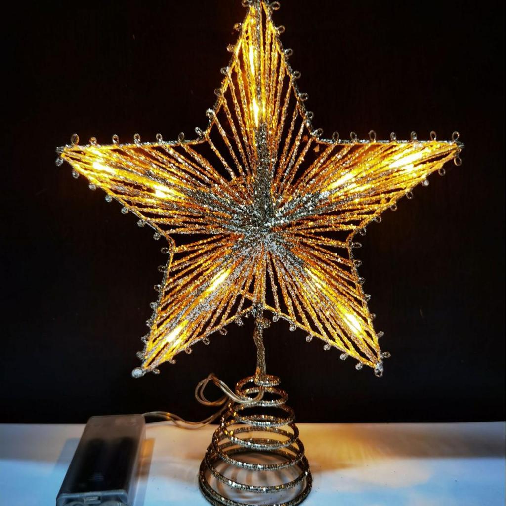 2025 Glittering Five-Point Tree Top Star Light for Christmas Trees