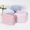 Women Cosmetic Bags Striped Storage Makeup Bag Zipper Travel Multi-functional Toiletry Bag Portable Large Capacity Grooming Bags