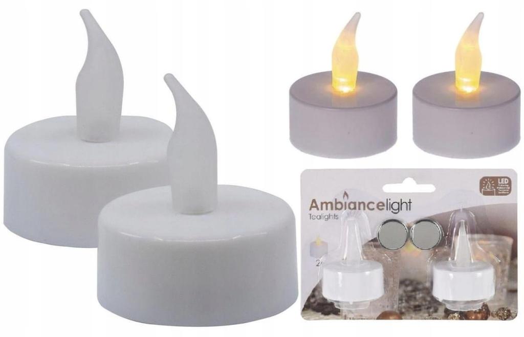 Set of 2 Tealight Candle LED Lamp, Flameless