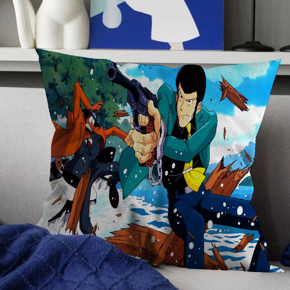 Adventure Story LLupin The Third Cushion Cover Car Throw Pillow Case For Sofa Car Christmas Gift xcm xcm