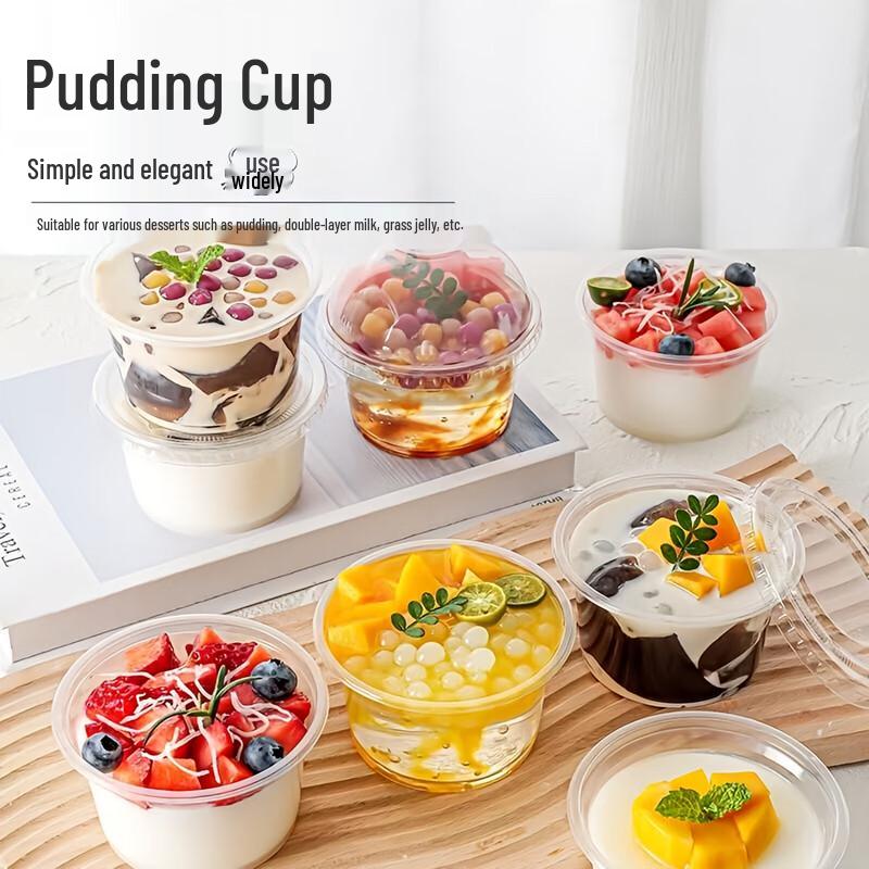 Disposable High-Temperature Pudding & Yogurt Cups with Flat Lids