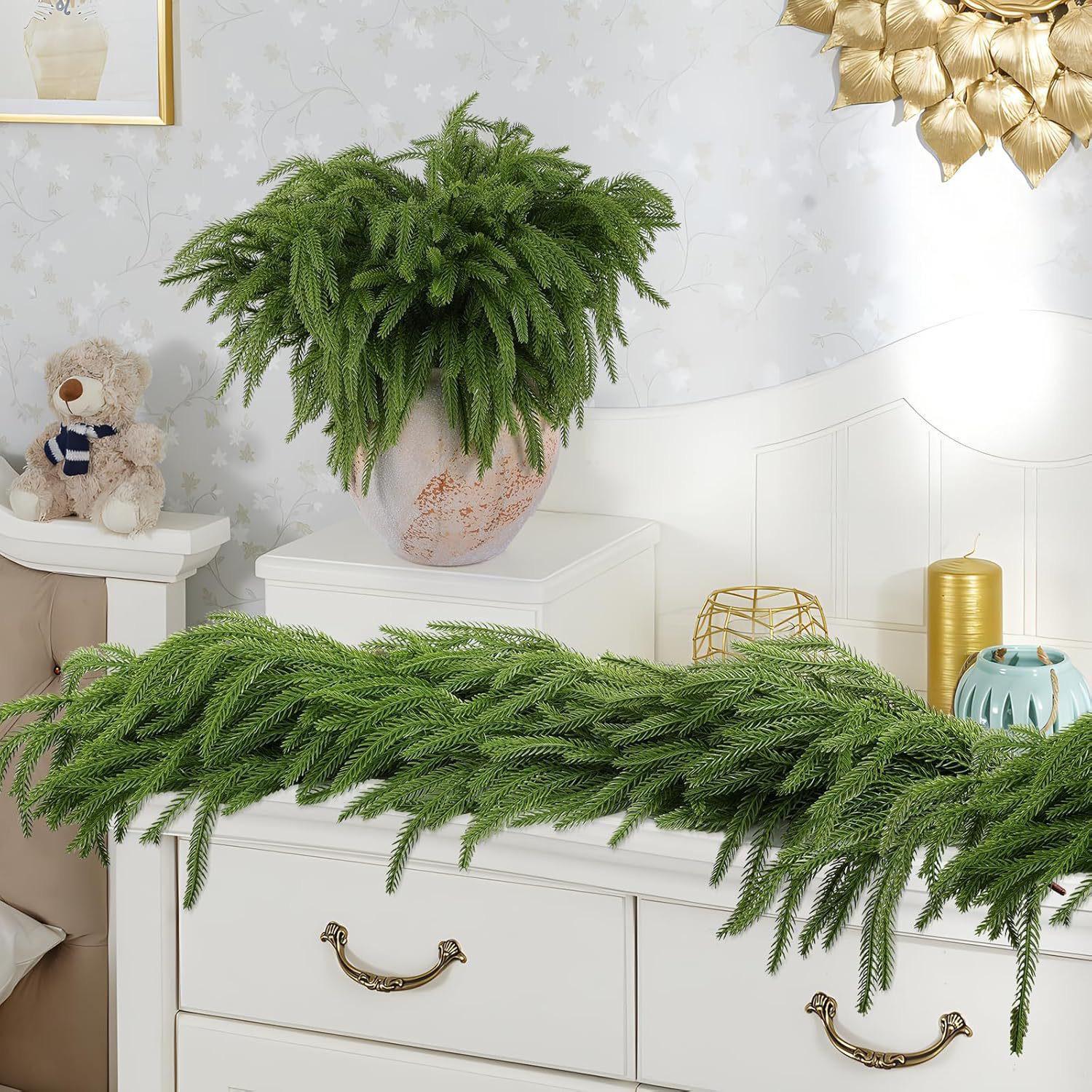 Norfolk Pine Needle Christmas Decoration: Hand-Rolled Soft Rubber Pine Needle