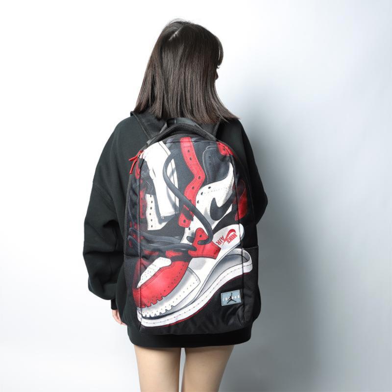 Jordan Polyester Laptop Bags Basketball Bags Backpack Regular Unisex Red Black Multicolor Jordan 9A0484-KR5