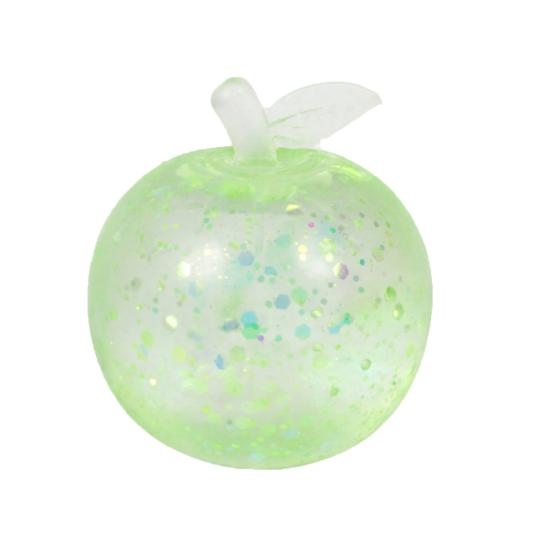 Relaxing Desk Toys for Office Maltose Glitter Apple Squeeze Stress Ball Soft TPR Slow Rising Fidget Rubber