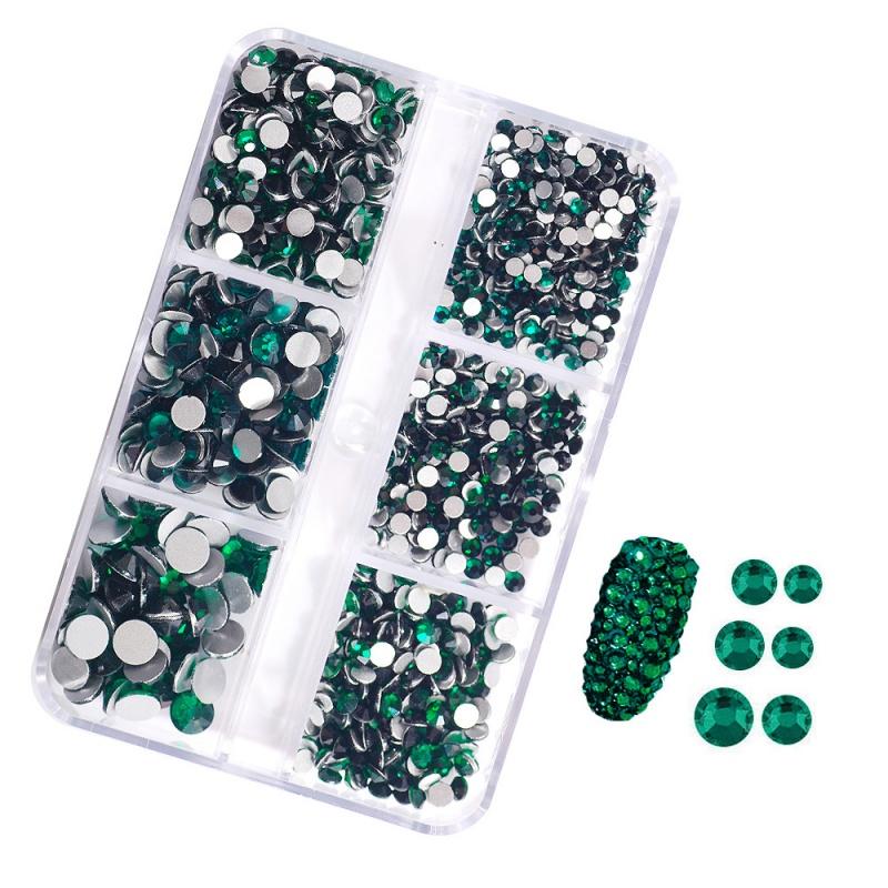 6-Grid Soft Pottery Rhinestone Boxed DIY Cobblestone Suit Nail Nail Jewelry Mixed