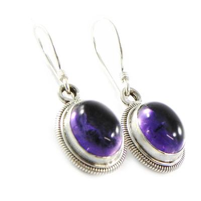 [I0028] - Amethyst 'Heaven' Silver Earrings