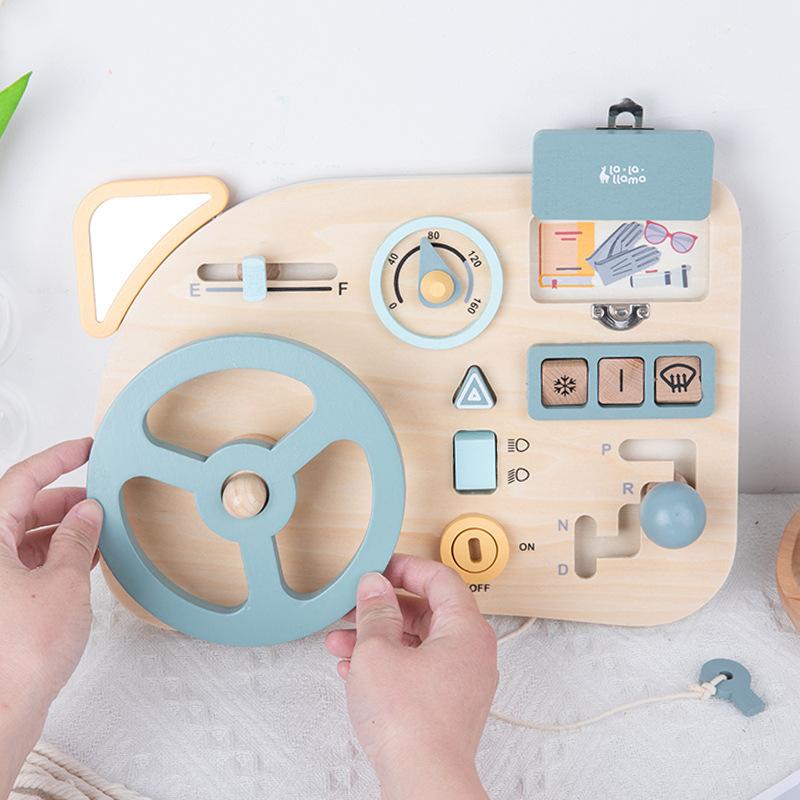 Busy Board Cpc Montessori Children's Educational Early Education Music Car Wooden Steering Wheel