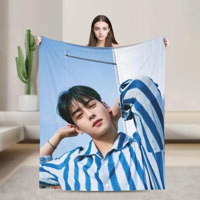 Cha Eun-woo Blankets Picnic Flannel Throw Blanket For Outdoor Warm Soft Customized Quality Bedspread Gift Idea
