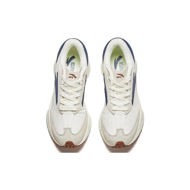 Anta Men Crystal Sugar Fleece Lined Low Top Casual Shoes Ivory White 912328856-6