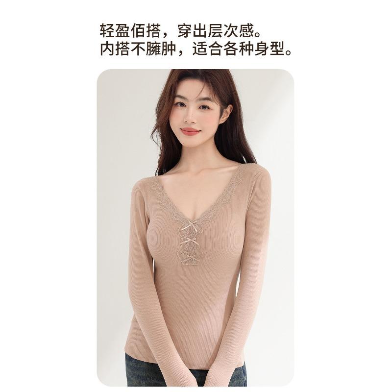 Women S Thermal Underwear Set With Bra Pad Long Sleeve Autumn Winter Warm Homewear