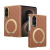 360 Rotating Magnetic Kickstand Texture Leather Case for Samsung Z Fold 8 Wide Shockproof for Magsafe Dual Axis Protection Cover