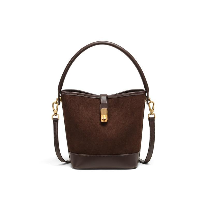 Bucket Bag 2025 New Autumn Winter Genuine Leather Women's Bag High-end Feel Single Shoulder Large Capacity Handbag Crossbody Bag Tote Bag