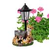 Handbemalte Harz-Outdoor-Figur Licht Solar-Landschaftsdeko-Licht Rasenornament