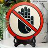 2D Flat 1pc, 8x8 In, Retro Style "No Touching" Aluminum Metal Wall Art Sign - Waterproof & Dustproof, Ideal for Home, Bar, Cafe, Outdoor Decor, Round