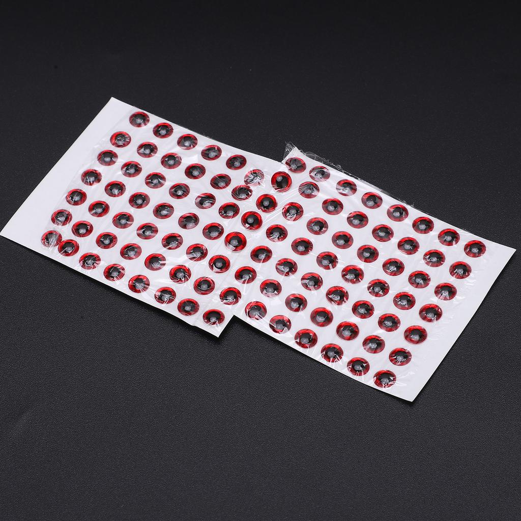 100Pcs Fishing Lure Eyes ThreeDimensional   Lightweight   Fisheye Sticker for Making Fishing Bait(Red )