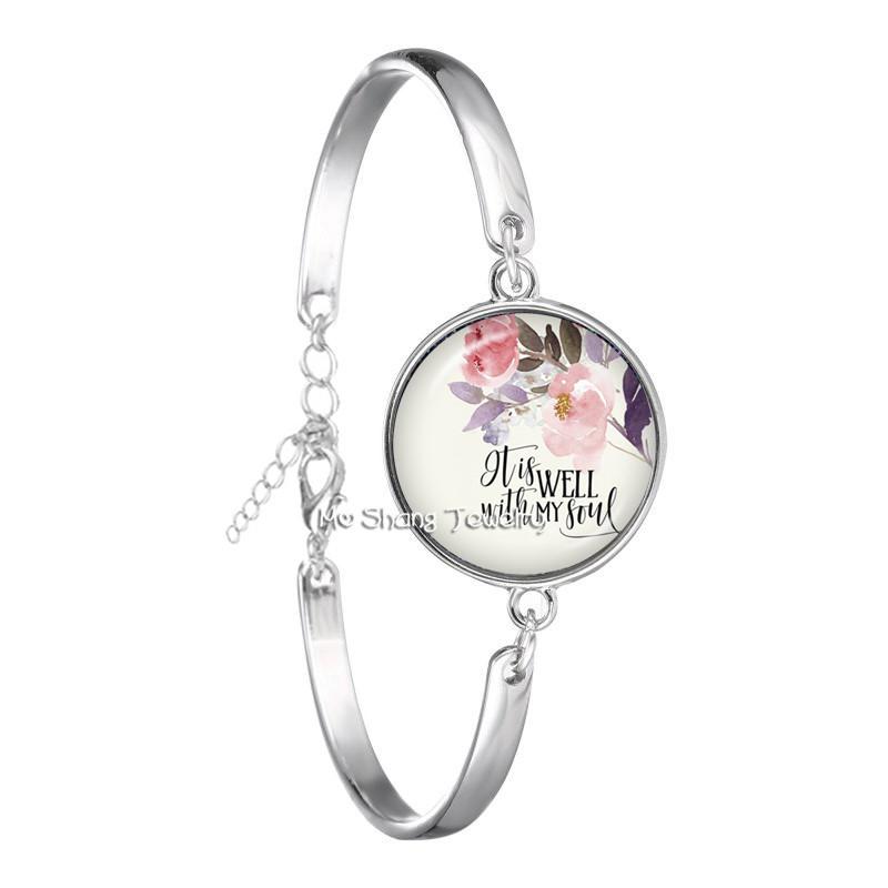 Neues Mode-Bibelvers-Armband Handgefertigtes Glasarmband Schriftzitat Schmuck Christliches Geschenk für Frauen Männer