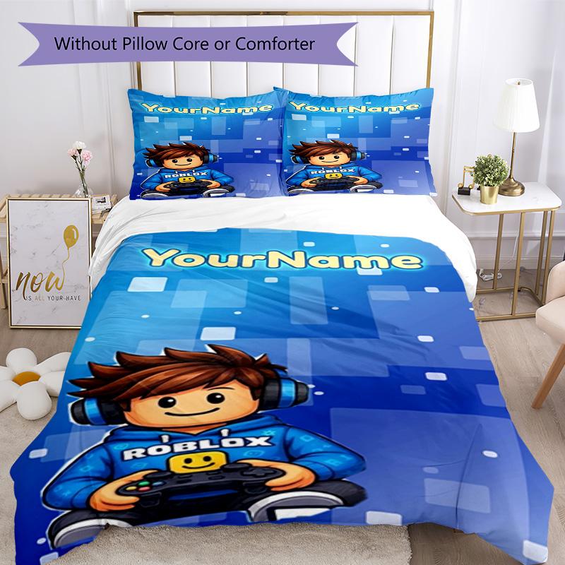 Roblox 32 Customize your name Bedding Set Breathable Duvet Cover with Pillowcases Home Decoration Birthday Gift