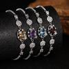 Jewelry Earrings S925 Sterling Silver With Natural Topaz Amethyst Garnet Color Treasure Bracelet Women