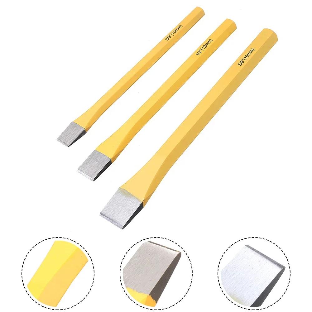 Chrome Vanadium Steel Chisel Flat Chisel 3pcs Set Center Punch Chisels Set Hand Tools Rustless Wood Carving Chisels