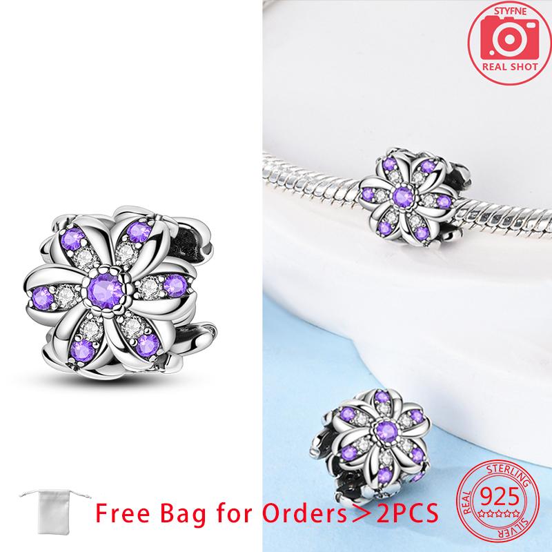 Anniversary Charms Copper Hearts Flower Beads Fit Bracelet Necklace Accessories Bead Jewelry Making Fine Jewelry Gift