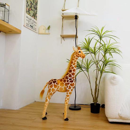 Large Lifelike Giraffe Plush Doll 100/120/140cm Soft Stuffed Animal for Kids Skin-Friendly Giraffe Pillow Home Decor Photography Prop