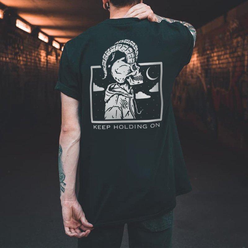 Cool Biker Drinking Beer Skull Graphic Men Cotton Tshirts Summer Punk Rock Clothes Halloween Party Tops Ropa Hombre Camisetas