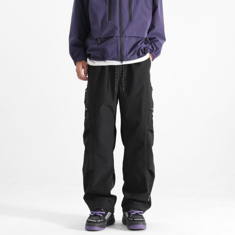 Outdoor Men's Soft Shell Charging Pants Casual Versatile Men's Tooling Velvet Loose Waterproof Pants Men