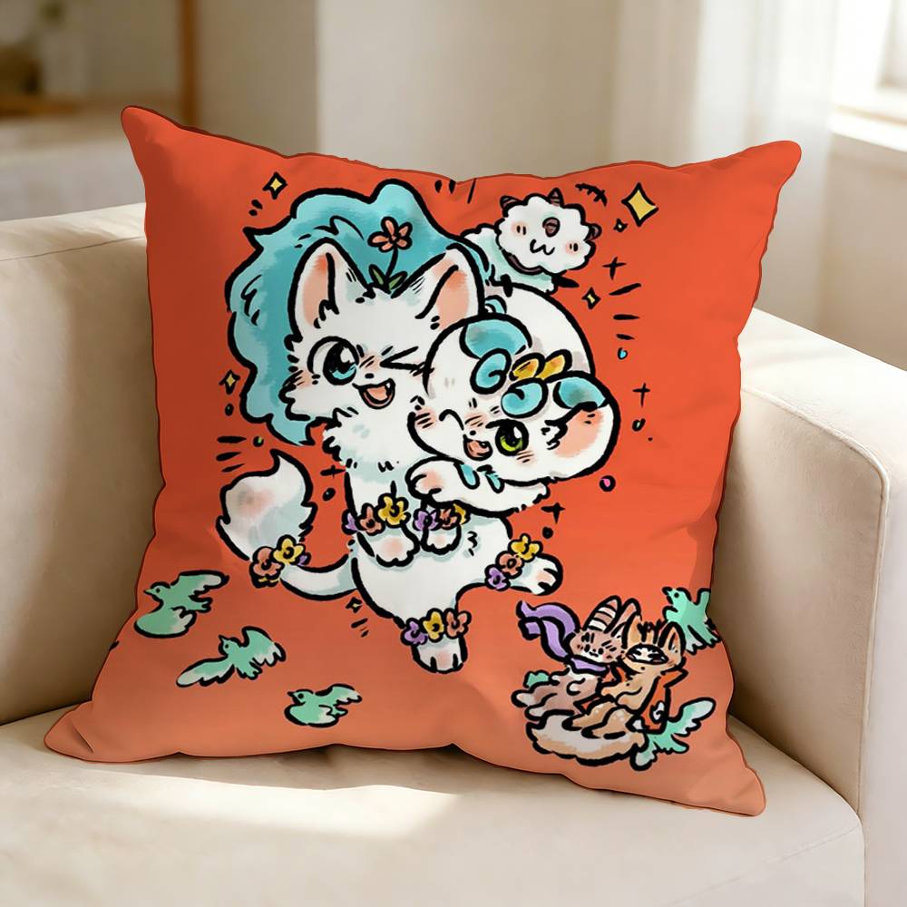 Cute Furry F-Fabulous Beasts  Square Double-Sided printed Pillow Case Bedroom Bedside Pillow Sofa Cushion Cover