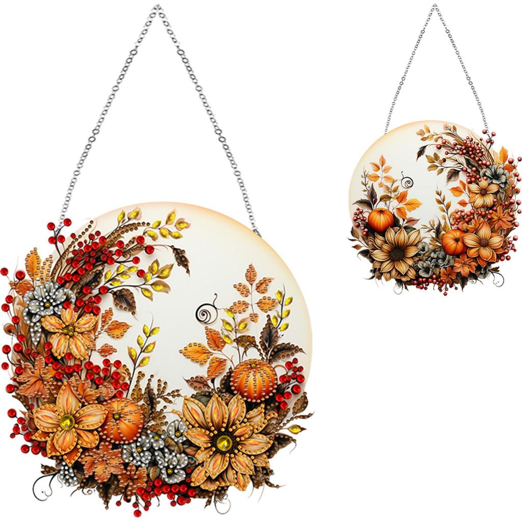 Autumn Diamond Painting Hanging Ornaments Kit Rhinestone Diamond Art Window Pendants Bedroom Decoration