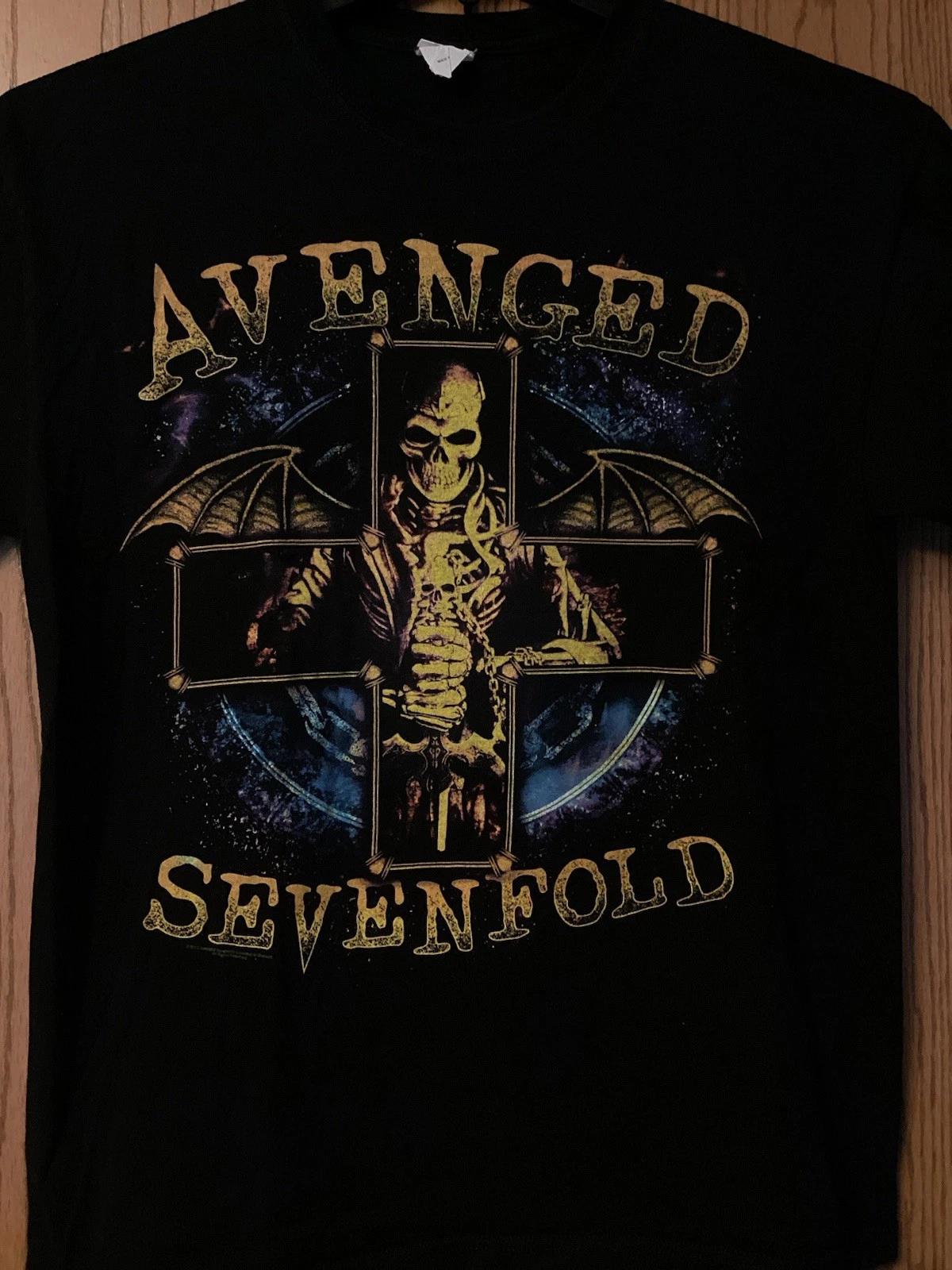 Avenged Sevenfold - Tour 2013 - Black Shirt - 2 Sided - Graphic - M - Anvil 3XL