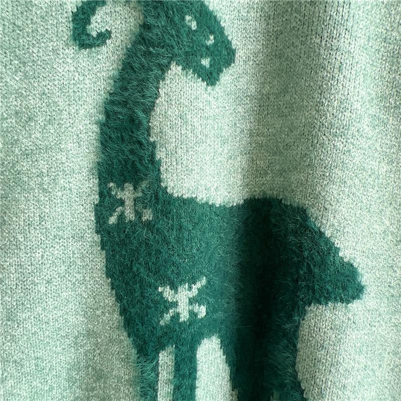 Autumn and Winter Round Neck Long Sleeved Christmas Sweater New Year Snowflake Deer Jacquard Knitted Pullover 3572