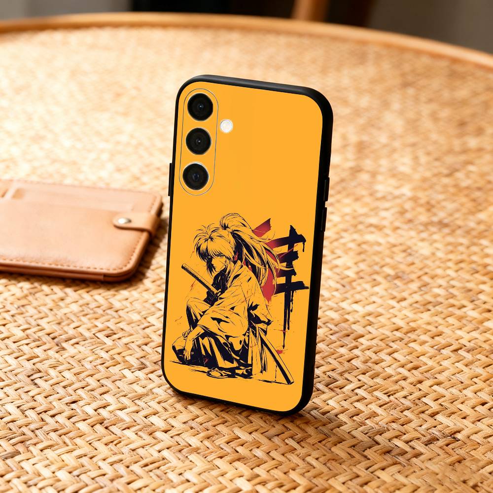 Anime R-Rurouni Kenshin Phone Case For Samsung A73,72,71,53,52,51,22,91,80, Soft Black Cover