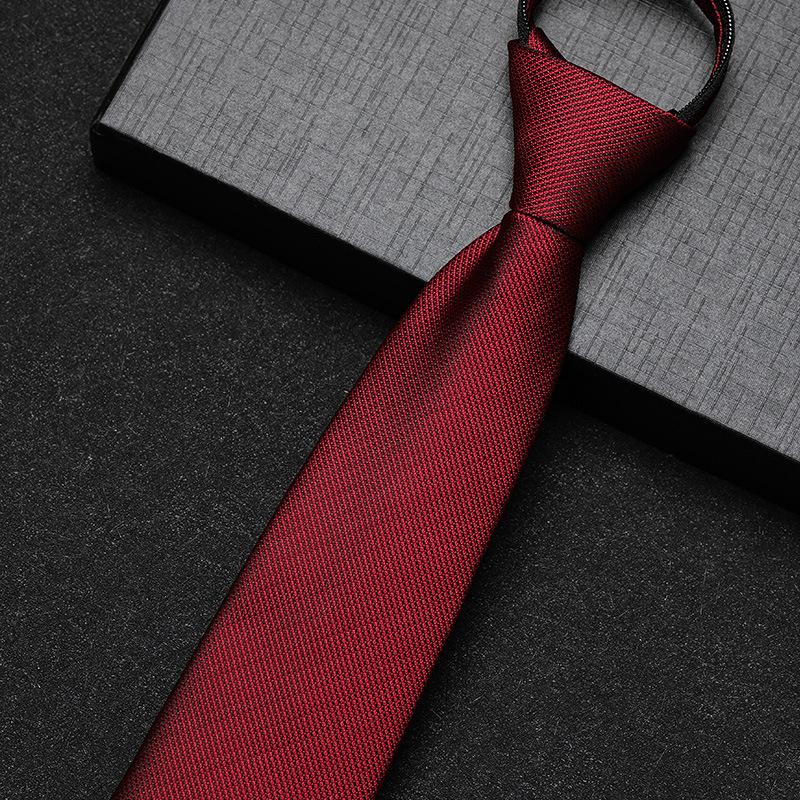 Business Dress Lazy Zipper Free Groom Best Man Wedding Korean Narrow Shirt Striped Plaid Tie