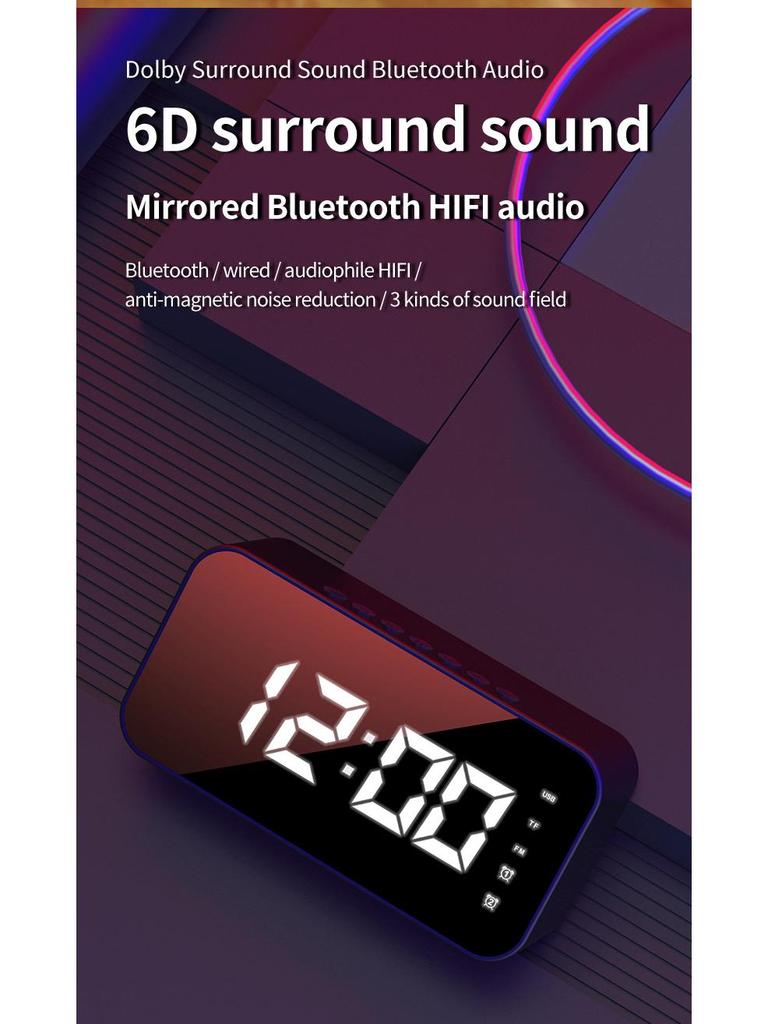 Głośnik Bluetooth S15 Budzik z Długą Żywotnością Baterii, Jakość Dźwięku Hi-Fi, Karta TF i Radio