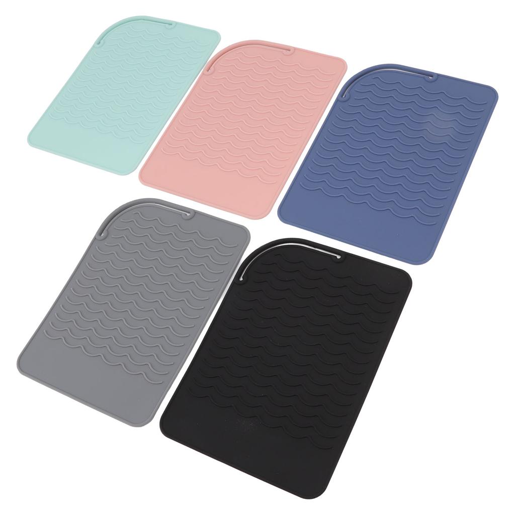 5Pcs Heat Resistant Silicone Mat Pouch for Curling Irons Hair Straighteners Flat Irons