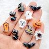 20 Stück Harz Bunt 3D Cartoon Halloween Schädel, Fledermaus, Geist, Schwarze Katze, Spinne Figur Dekoration DIY Halloween Scrapbooking Bastelarbeiten