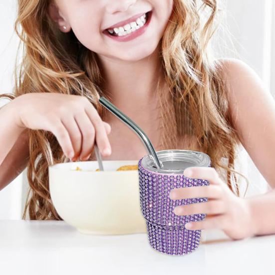 Mini Shot Tumbler with Straw Food Grade Leakproof Heat-Resistant Sparkling Insulated Water Cup Coffee Mug