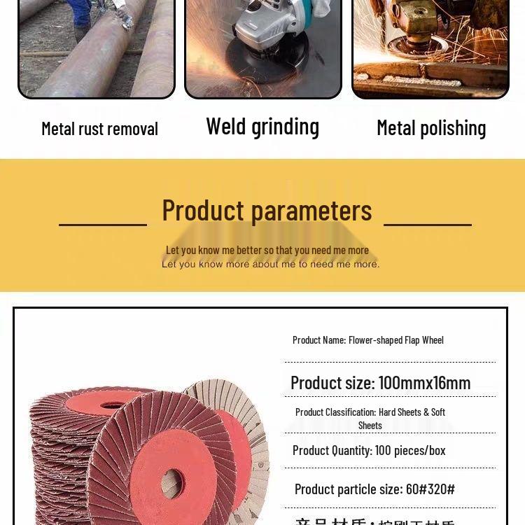 Louvered Flap Wheel Sandpaper Disc for Polishing and Grinding Stainless Steel 320-Soft Grit