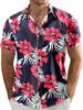 Men's Short Sleeve Shirt, Sunflower Print Loose Fit Shirt, Lightweight Collared Button-Up Casual Top