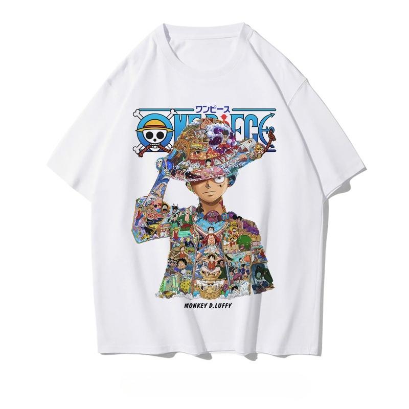 

Summer Y2k Oversized Mens Clothing Anime One Peice Luffy Graphic T Shirts Harajuku Loose Cotton Womens Short Sleeve Tee Tops 4XL