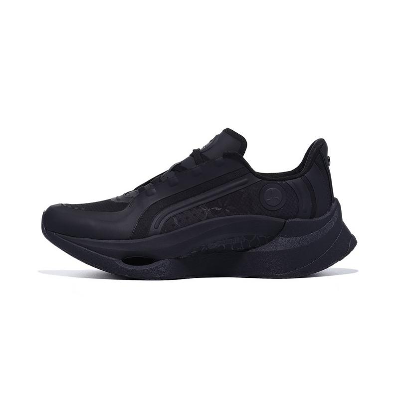 Li-Ning 1990 Shadow Lightweight High Resilience Thick Sole Non-Slip Shock Absorbing Low-Top Casual Shoes Women sneaker Black ALFU004-2