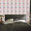 Wallpaper Flowers White, Light Gray and Coral for Living Room and Bedroom 50x1000