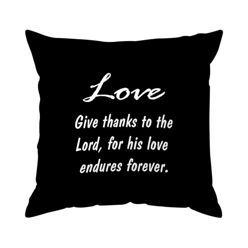 Home Decor Believe Faith Joy Love Inspirational Pillows Pattern Cushion Cover Suitable For Sofa Bedroom Car Pillow Cover