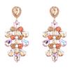 Pinkdudu Fashion Alloy Rhinestone Flower Drop Earrings European Personality Earrings For Women PD858