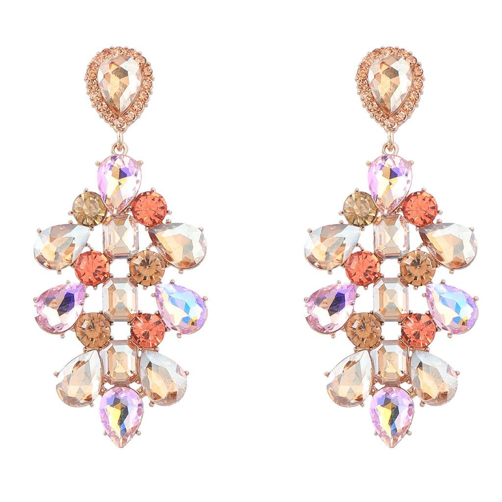 Pinkdudu Fashion Alloy Rhinestone Flower Drop Earrings European Personality Earrings For Women PD858